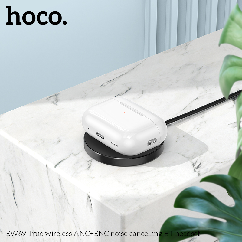 Tai nghe bluetooth HOCO EW69 True Wireless V5.4 30mAh/300mAh giảm tiếng ồn ANC+ENC kiểu dáng AIRPODS chính hãng [BH: 1 NĂM]