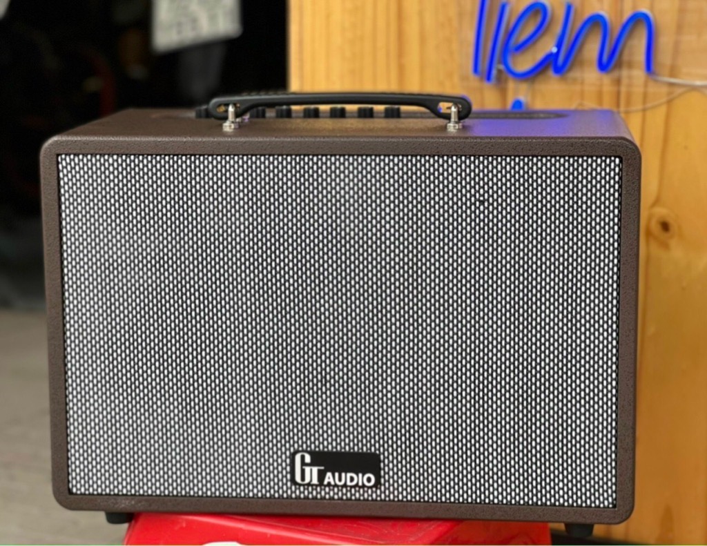 Loa kéo di động T12 loa 1 Bass 20cm thùng gỗ kèm 2 micro vỏ nhôm UHF siêu hút không dây hát karaoke siêu hay [Nặng 9kg: 390x315x595]  [BH 6 tháng]