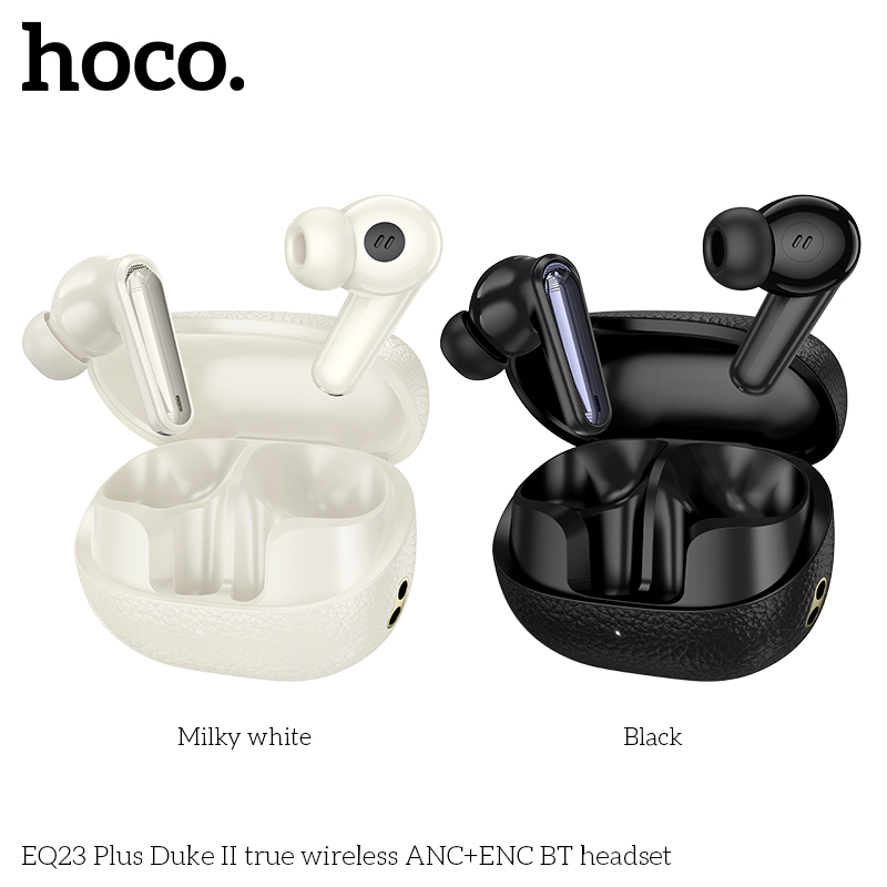Tai nghe bluetooth giảm tiếng ồn HOCO EQ23 PLUS True Wireless V5.4 40mAh/400mAh ANC+ENC kiểu dáng airpods chính hãng [BH 1 NĂM]
