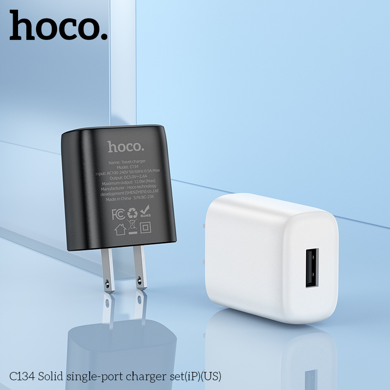 Bộ sạc 12w HOCO C134 cáp USB ra iPhone Lighting chính hãng [BH 1 Năm]