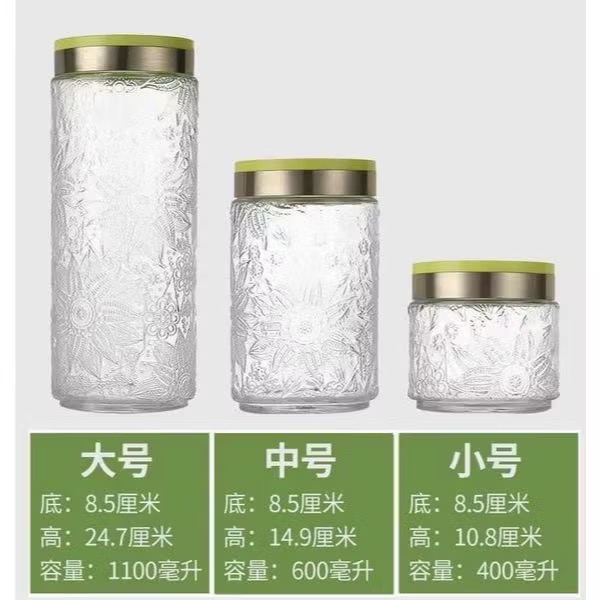 Set 3 lọ thủy tinh nắp xanh [BH: NONE]