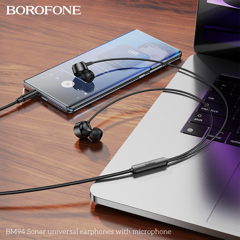 Tai nghe có dây 3.5 BOROFONE BM94 có microphone jack 3.5mm chính hãng [ BH 1 NĂM]
