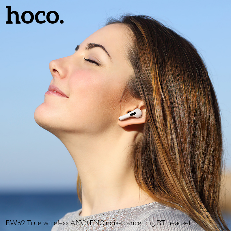 Tai nghe bluetooth HOCO EW69 True Wireless V5.4 30mAh/300mAh giảm tiếng ồn ANC+ENC kiểu dáng AIRPODS chính hãng [BH: 1 NĂM]