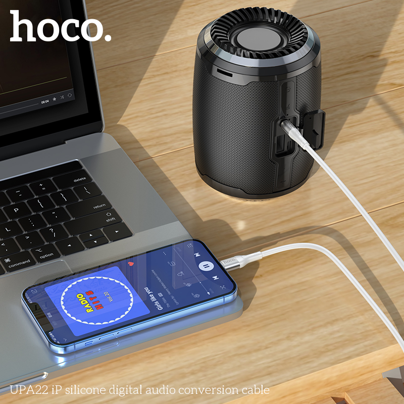 Cáp chuyển đổi âm thanh kỹ thuật số silicone UPA22 iPhone ra 3.5mm chính hãng [BH: 1 NĂM]