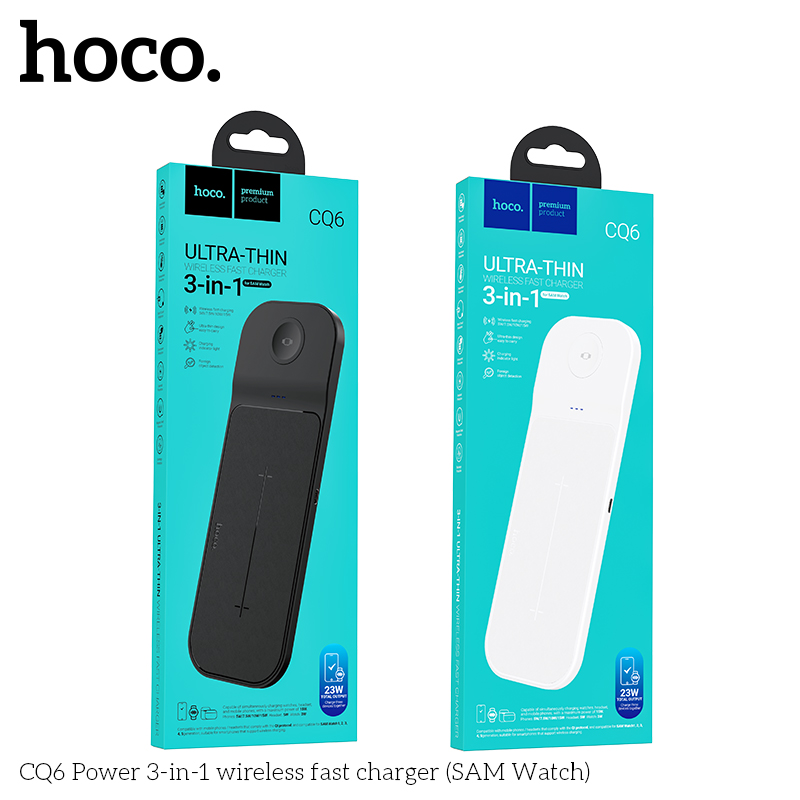Đế sạc đa năng không dây 3in1 Hoco CQ6 sạc Đồng hồ thông minh, tai nghe, điện thoại chính hãng [BH: 1 NĂM]