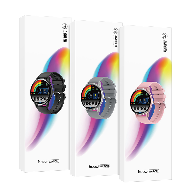 Đồng hồ thông minh HOCO Y15 AMOLED (Còn Hồng vs Xám) Smart Watch thể thao chính hãng [BH 1 năm]
