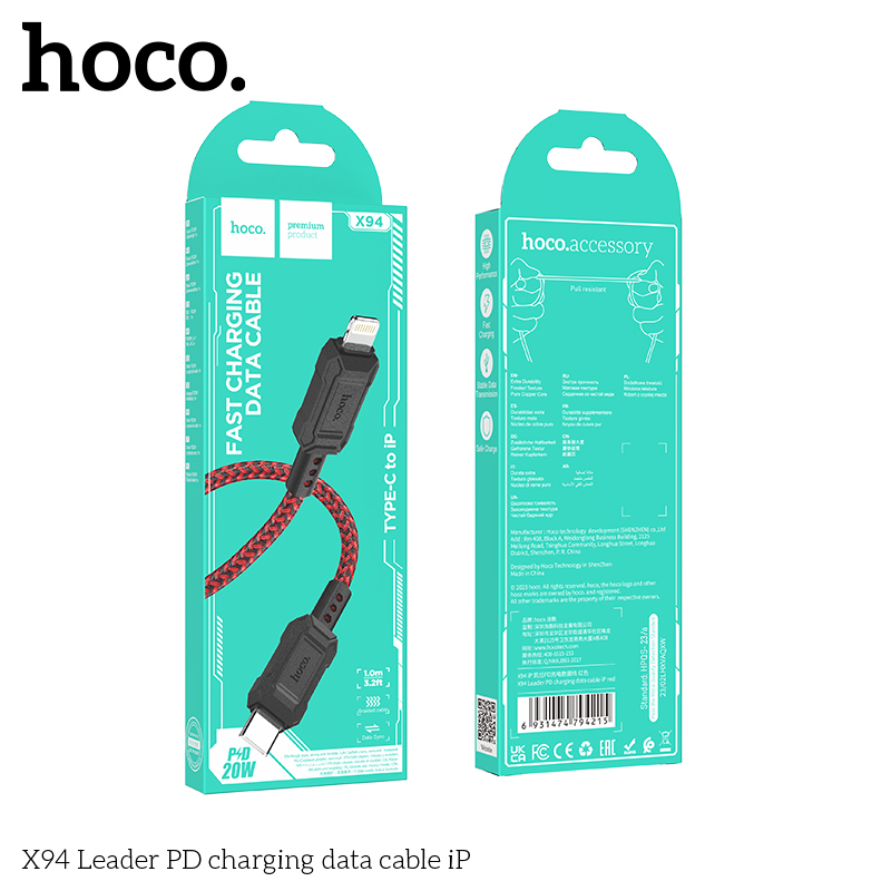 Cáp sạc nhanh 20w HOCO X94 (c-l) 1m - type c ra iphone lightning chính hãng [BH 1 năm]