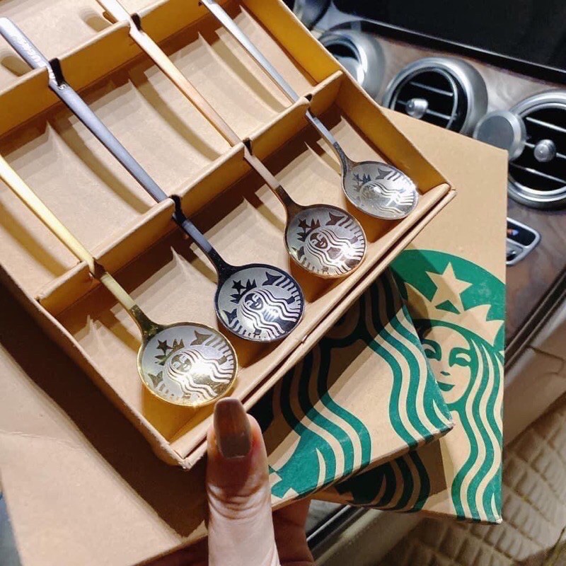 Hộp quà tặng logo 4 muỗng Starbuck siêu xinh [BH: NONE]