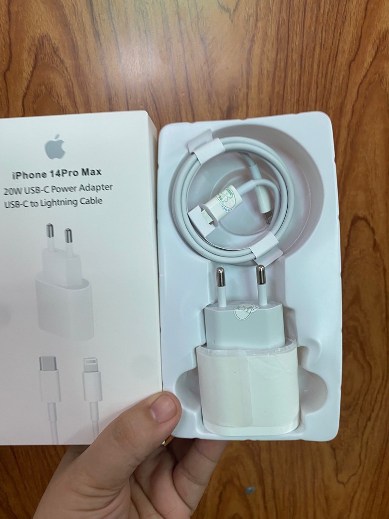 Bộ sạc nhanh 20w chân tròn hộp iPhone 14 Pro Max {Cóc A3447 EMC 3621, Cáp FTL936312TUA} cho iphone 11 12 13 trở lên [BH: 6 tháng]