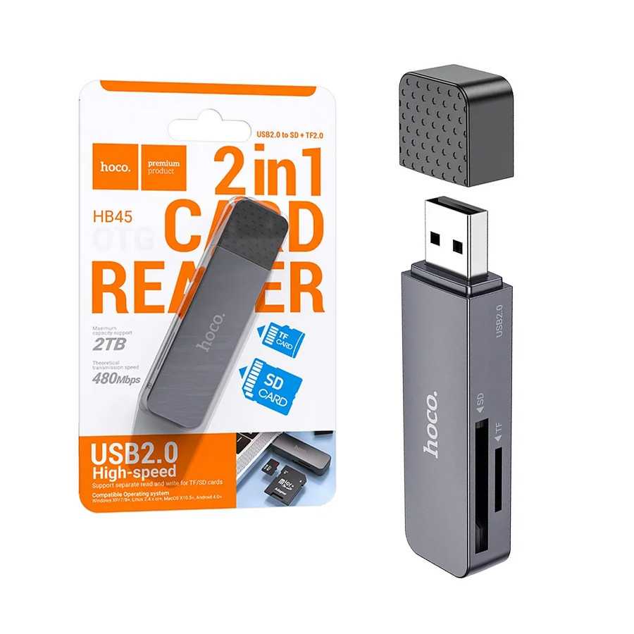 Đầu đọc thẻ nhớ HOCO HB45 (usb 2.0) chính hãng [BH 1 năm]