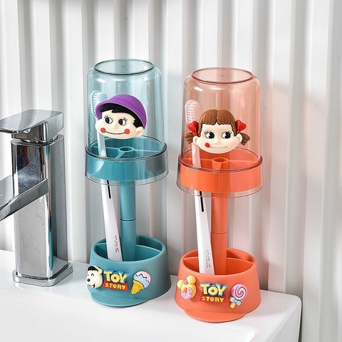 Hộp đựng bàn chải hoạt hình có sticker 3D kèm cốc [BH: NONE]