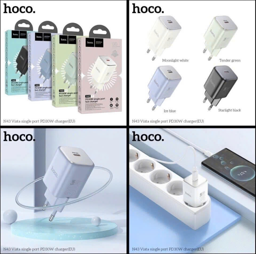 Cóc sạc nhanh 30w HOCO N43 cóc 1 cổng sạc Type C chính hãng