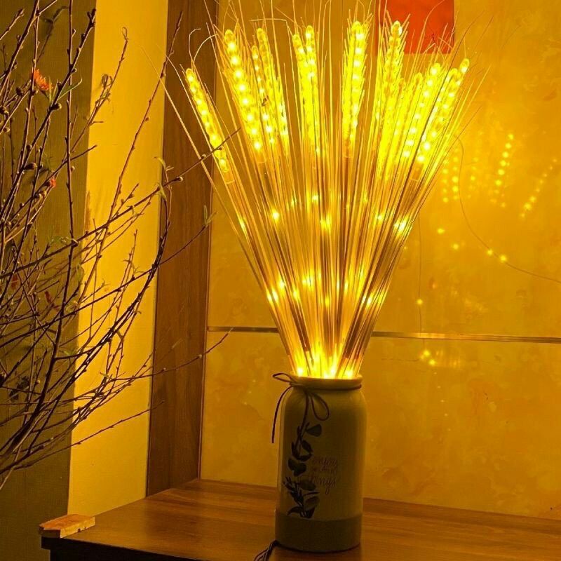 Đèn led bông lúa vàng tài lộc trang trí tết LOẠI XỊN {set 10 bông Không Kèm Bình} [BH 1 tuần] / pktn sale
