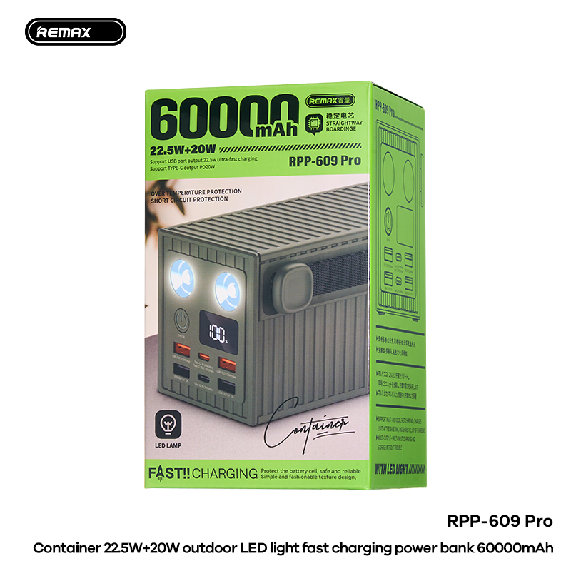 Pin sạc nhanh 22.5w REMAX RPP-609 PRO 60.000mAh dự phòng chính hãng [BH 1 Năm]