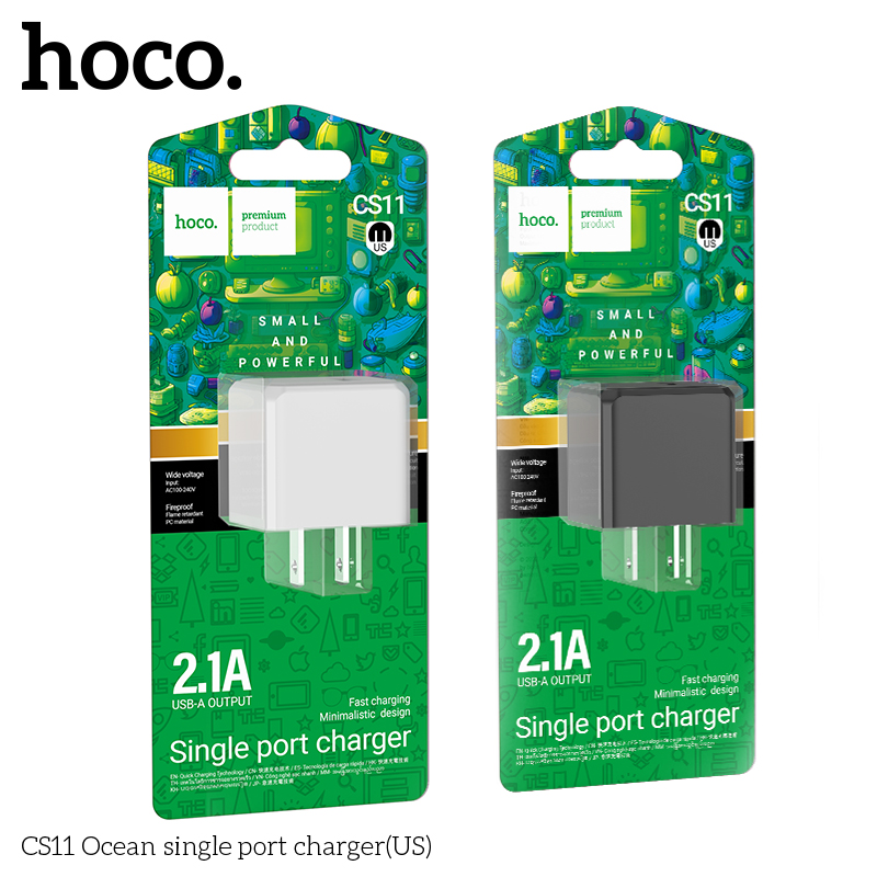 Cóc Sạc Nhanh HOCO CS11 2.1A 1 Cổng Usb Chính Hãng [BH 1 NĂM]