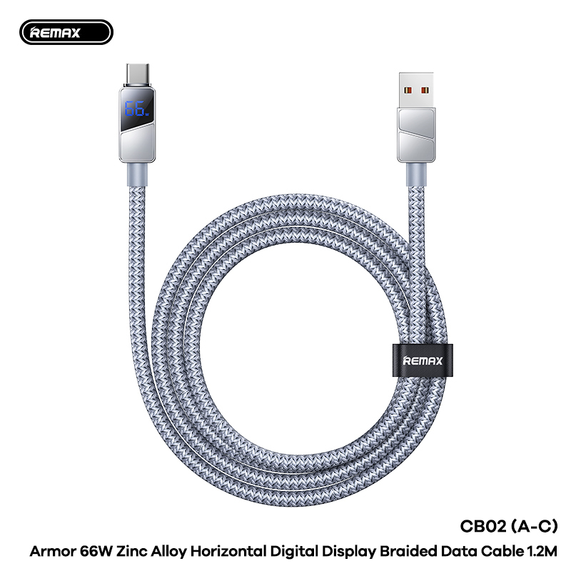 Cáp sạc nhanh 66w REMAX CB02 (A-C) cáp USB ra Type C dài 1m2 chính hãng