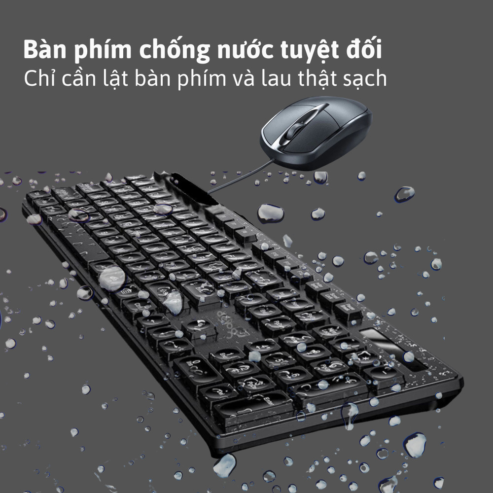 Combo bàn phím chuột Deiog DY-185T 104 phím tiêu chuẩn đối xứng 1000DPI cao cấp chính hãng [BH 1 Năm]