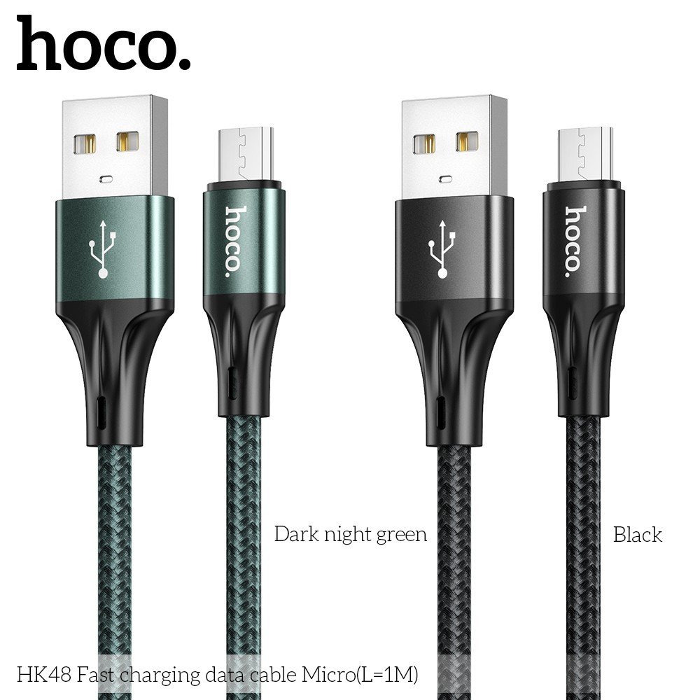 Cáp sạc nhanh 3A Hoco HK48 1m chui Samsung Micro chính hãng [BH 1 NĂM]
