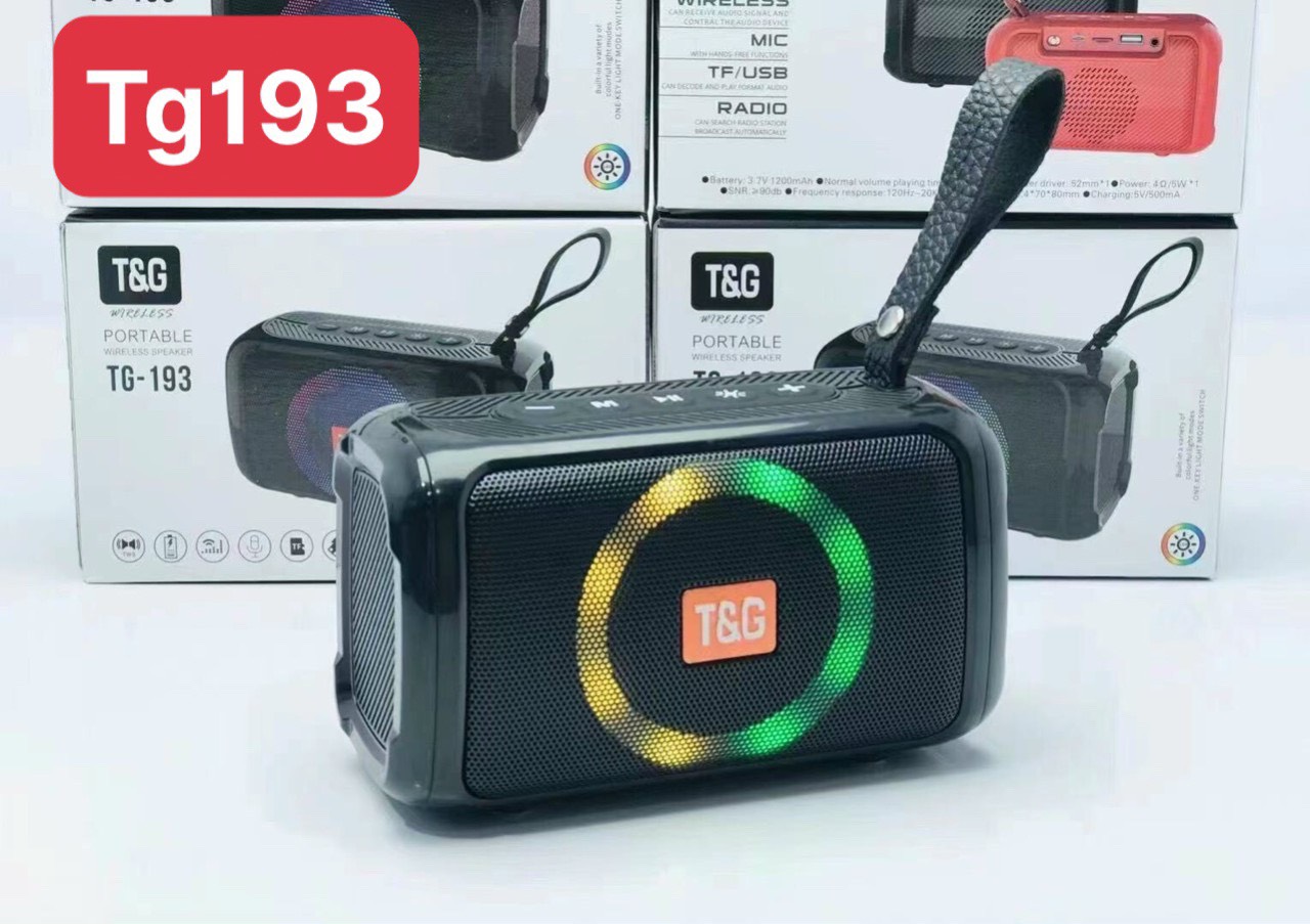 Loa bluetooht T&G TG-193 có đèn led, có quai xách dây đeo siêu hay [BH 3 tháng]