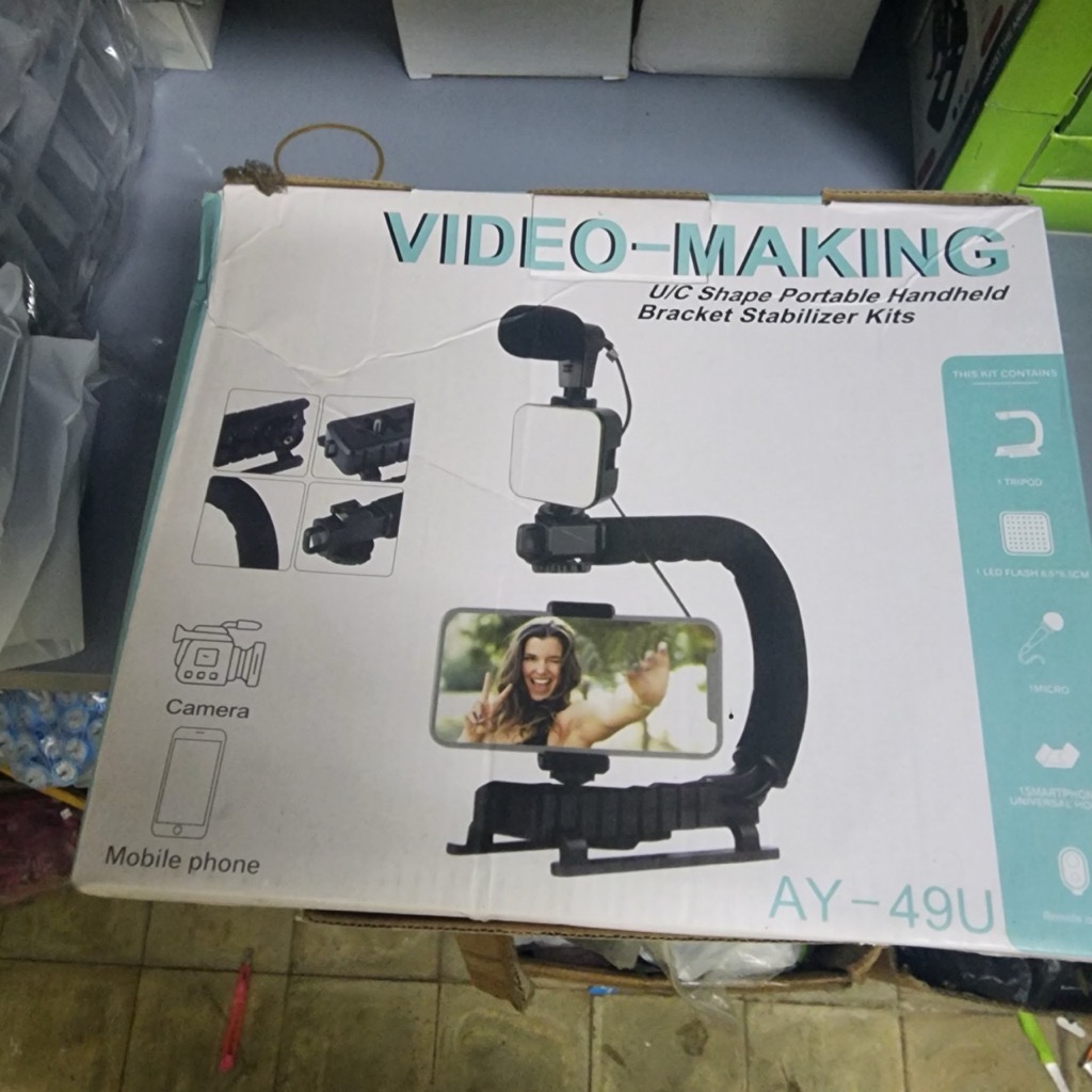Bộ tích hợp quay Video CHỐNG RUNG gồm mic đa năng, đèn, tay cầm "MAKING KIT VIDEO" AY49U  [BH: NONE]