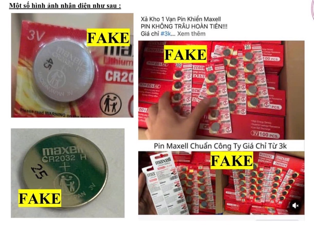 Vỉ 5 viên Pin Cmos Maxell Japan Cr2032H chính hãng (Pin Fake có số 25, 45 trên pin) [BH: NONE]
