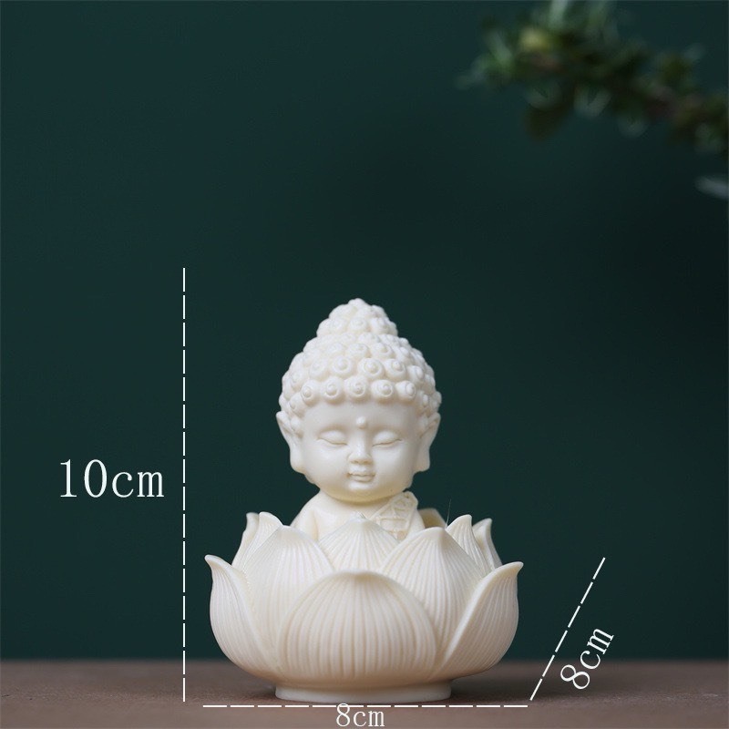 Tượng Phật mini ngồi trên đài sen để xe hơi, bàn làm việc, decor cầu may mắn bình an [BH: NONE]