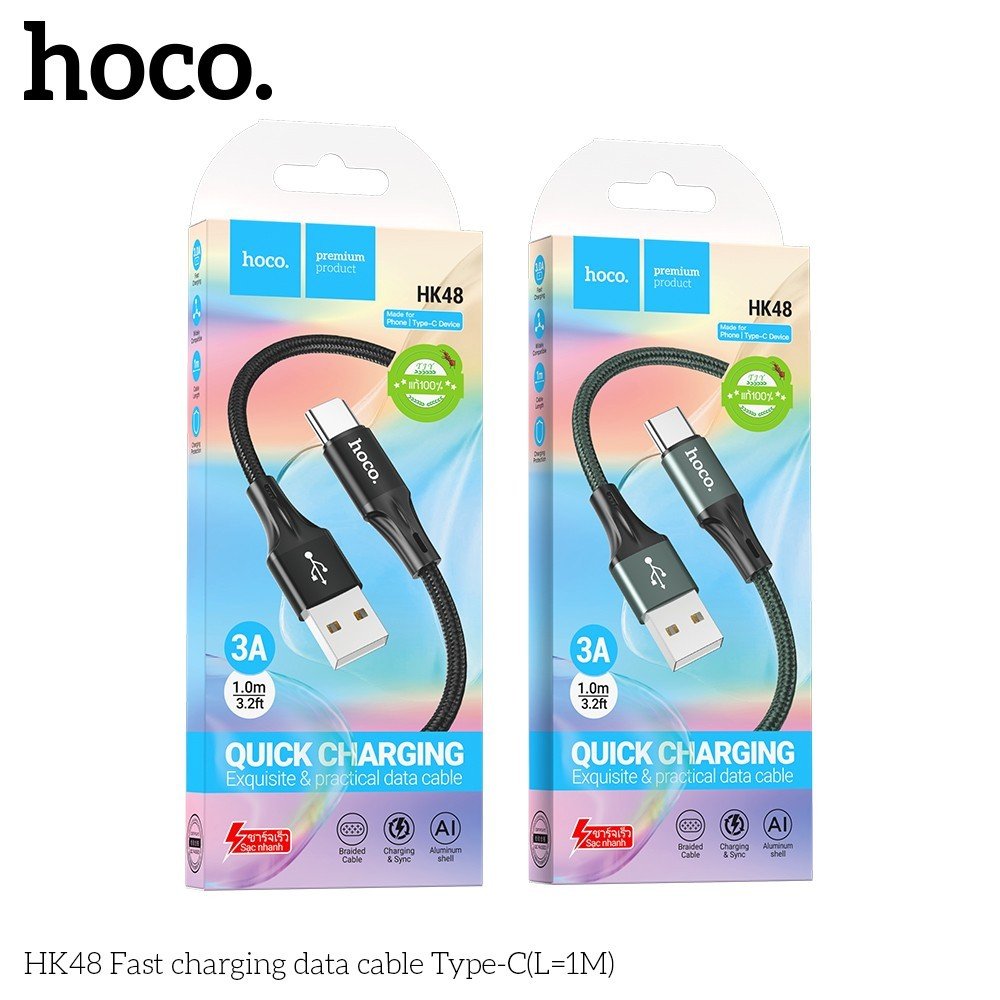 Cáp truyền dữ liệu sạc nhanh Hoco HK48 cổng Type-C chính hãng [BH 1 NĂM]