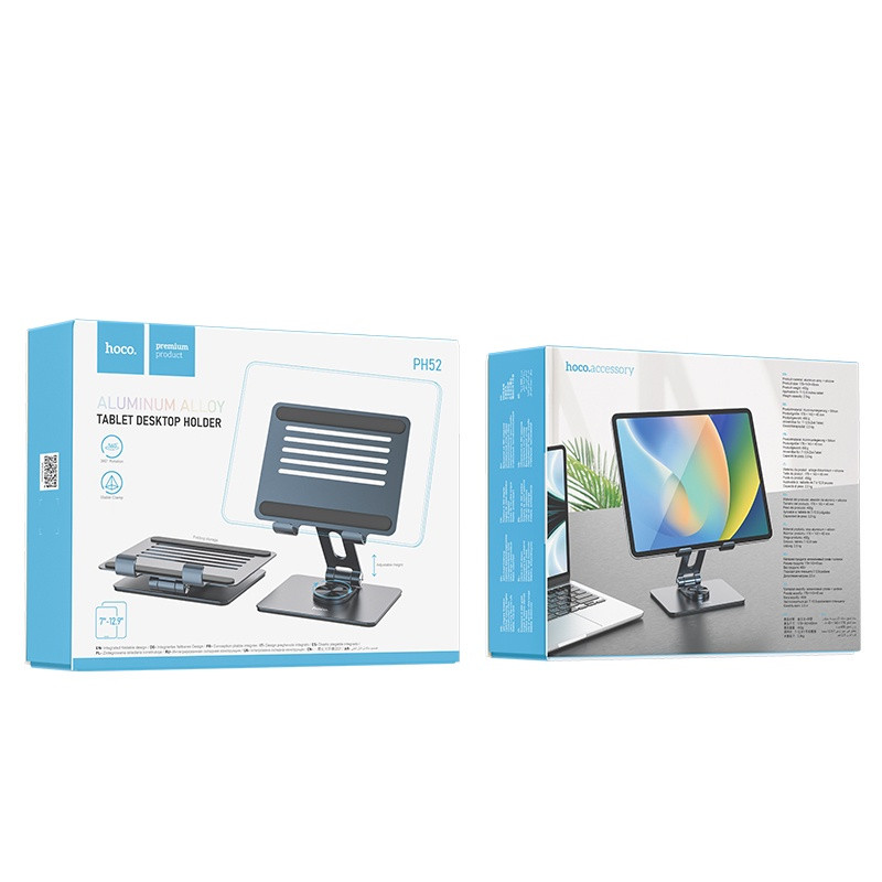 Giá đỡ máy tính bảng ipad kim loại Hoco PH52 từ 7' -  12.9',  xoay 360 độ chính hãng  [BH 1 NĂM]
