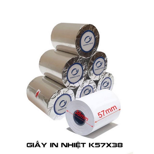 100 Cuộn giấy in K57/ K58 giấy xịn có bọc bạc từng cuộn [BH: NONE]