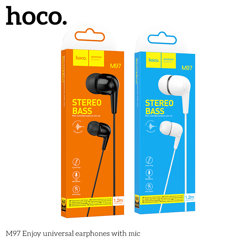 Tai nghe có dây 3.5 HOCO M97 jack 3.5mm chính hãng [BH 1 NĂM]