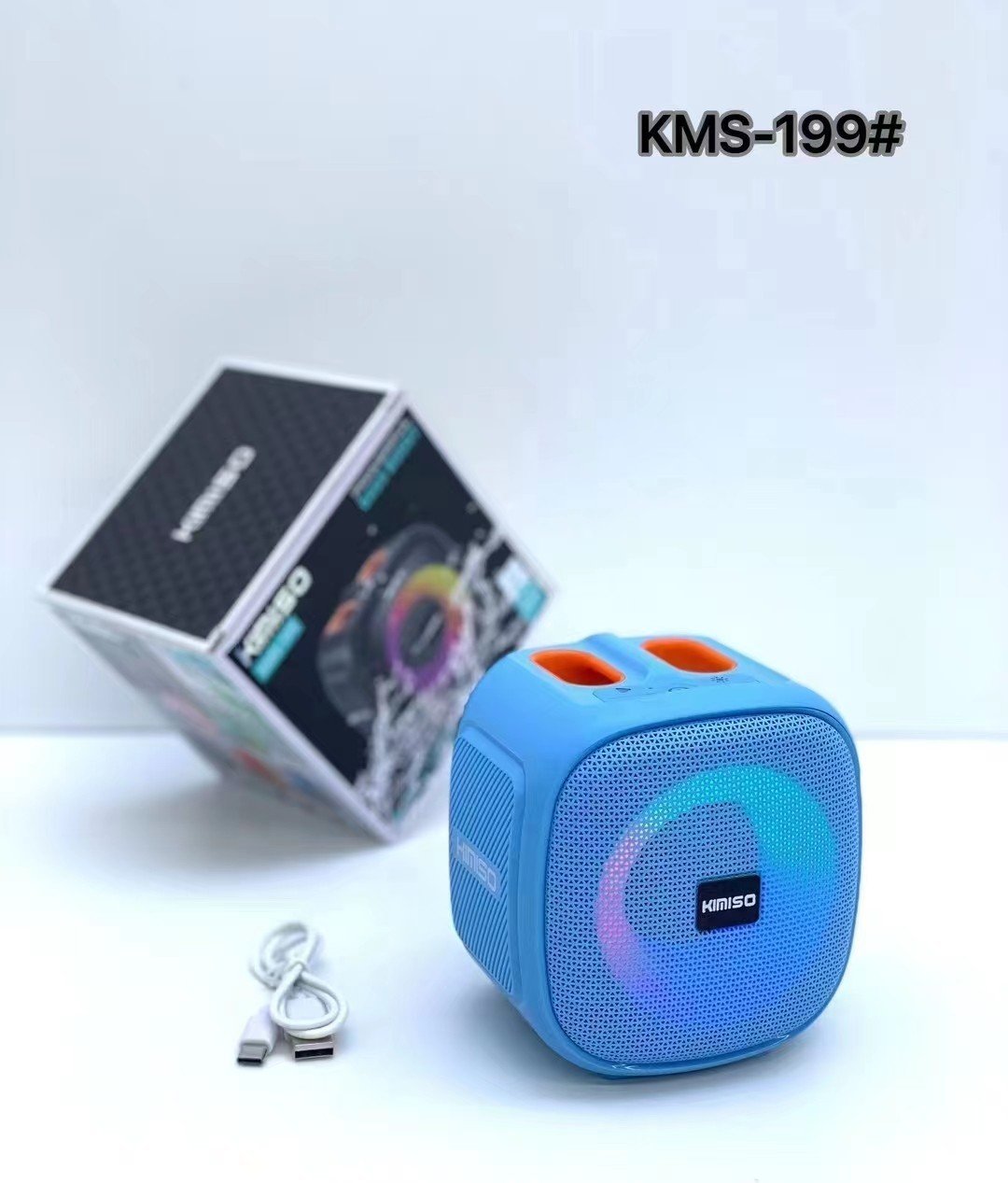 Loa bluetooth KIMISO KMS-199 PowerFull Bass Boost chống nước, có đèn led RGB siêu đẹp, nghe cực hay chính hãng [BH 6 tháng] / pktn sale