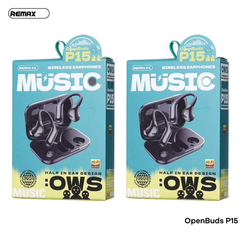 Tai nghe bluetooth REMAX OpenBuds P15 V5.4 60mAh/400mAh kiểu dáng Airpods chính hãng [BH: 1 năm]