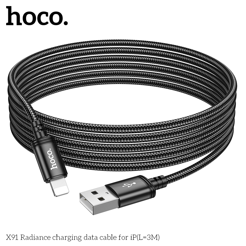 Cáp sạc Hoco X91cho iP cổng Lightning 3M chính hãng [BH: 1 NĂM]