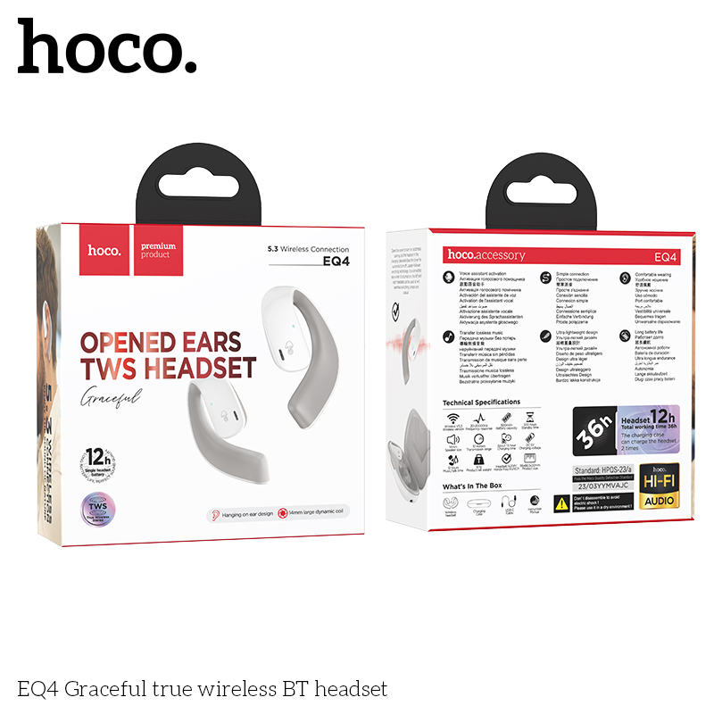 Tai nghe bluetooth HOCO EQ4 kiểu dáng airpods chính hãng [BH: 1 NĂM]
