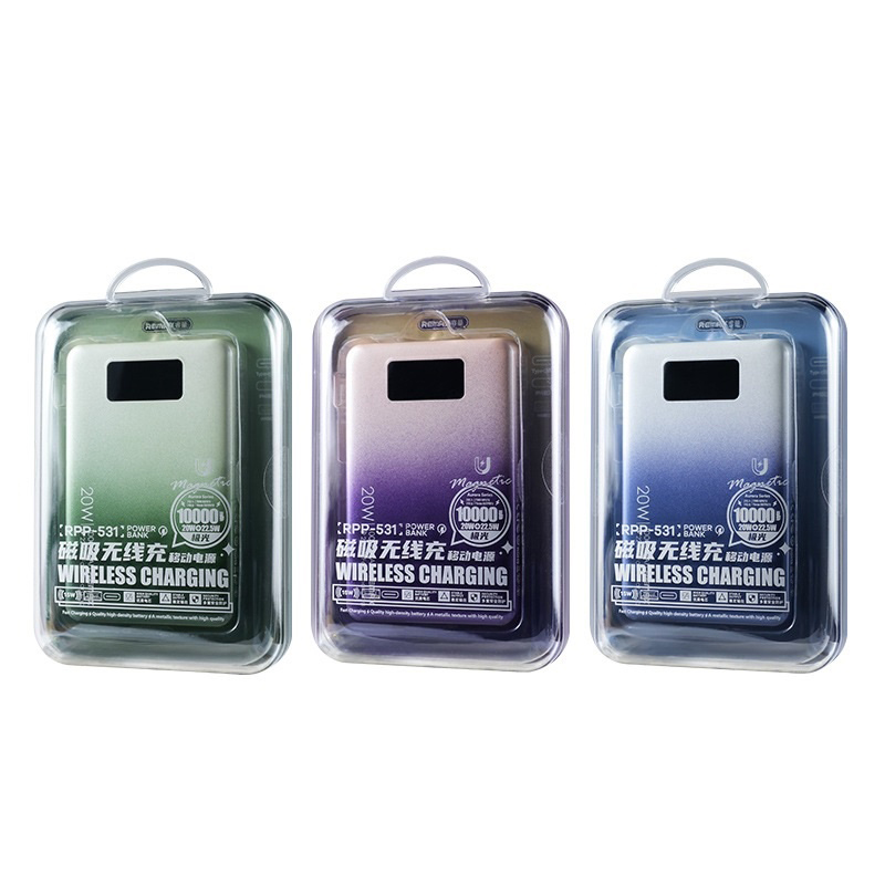 Pin sạc nhanh 22.5w KHÔNG DÂY Remax RPP-531 (hàng cũ 95% ko box) 10.000mAh PD QC3.0 sạc dự phòng chính hãng [BH 3 tháng]