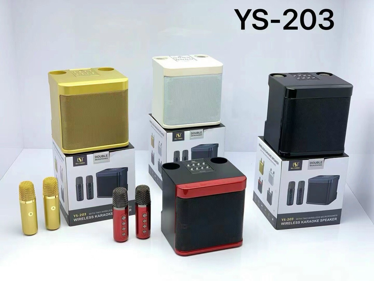Loa bluetooth Karaoke SU-YOSD YS-203 kèm 2 mic không dây [BH 6 tháng]