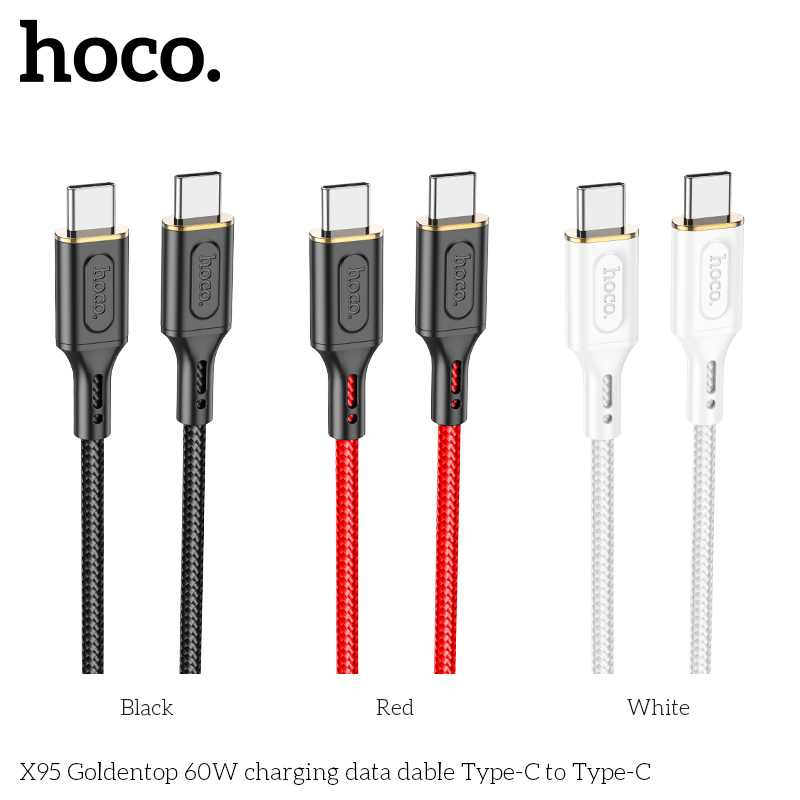 Cáp sạc truyền dữ liệu X95 (c-c) 60W Type-C to Type-C [BH 1 NĂM]