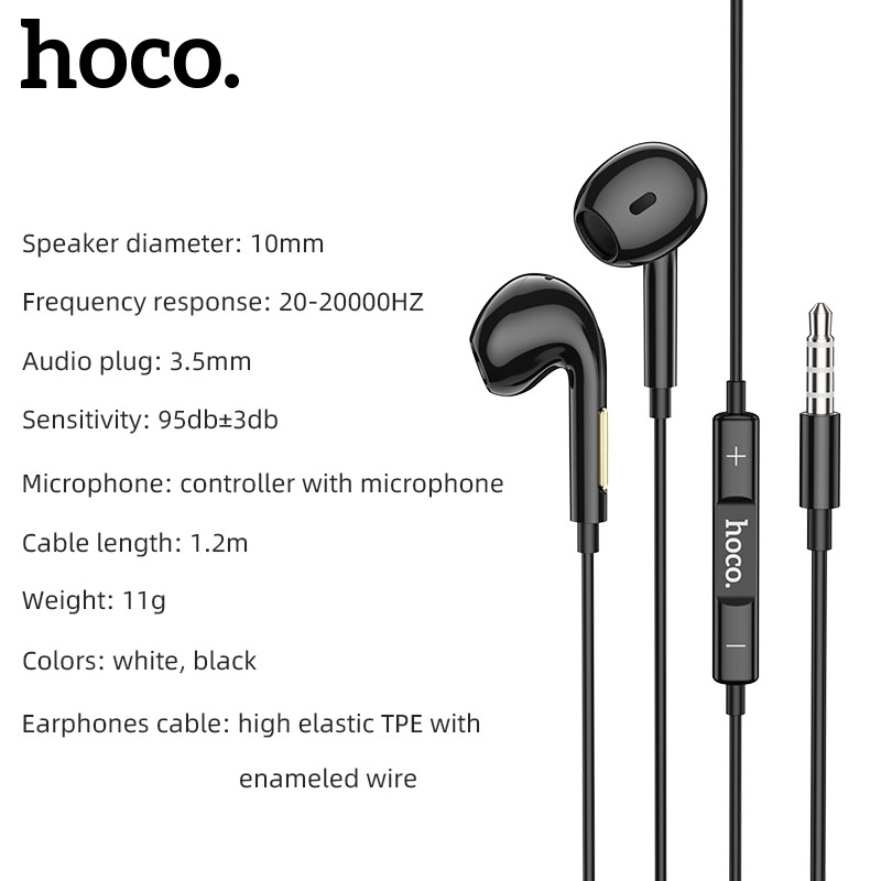 Tai nghe có dây 3.5 HOCO ME6 dài 1m2 có Mic chính hãng [BH 1 năm]