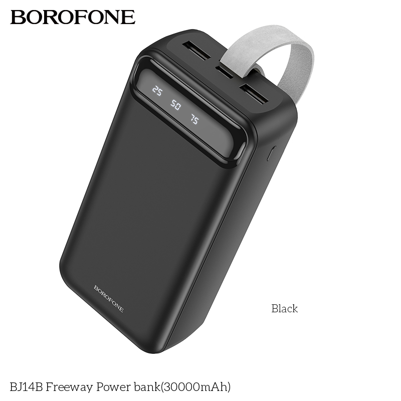 Pin sạc dự phòng Borofone BJ14B 30.000mAh có màn hình LED hiển thị % pin, kiêm đèn pin siêu sáng chính hãng [BH: 1 NĂM]