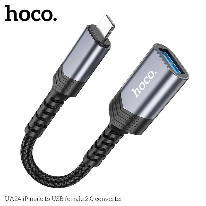 Jack chuyển đổi HOCO UA24 iPhone Lightning ra USB OTG chính hãng [BH 1 năm]