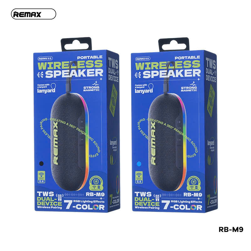 Loa bluetooth REMAX RB-M9 siêu hay 7 chế độ hiệu ứng ánh sáng RGB đầy màu sắc bluetooth V5.4 [BH 1 năm]
