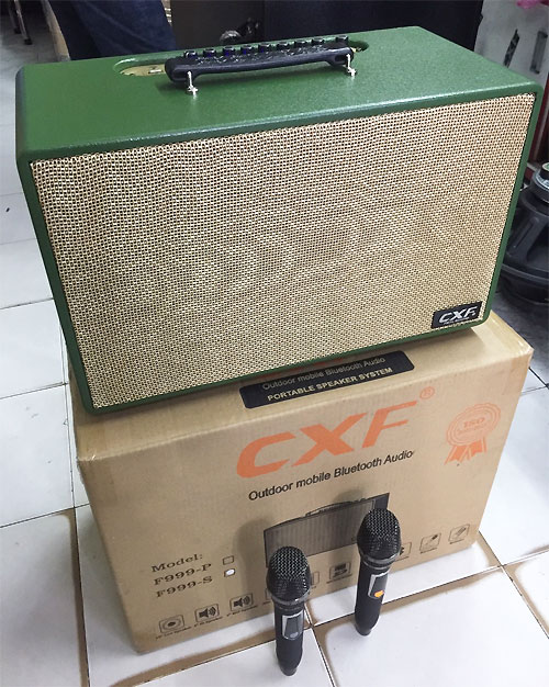 Loa xách tay SoundBox F999 bass 25 chính hãng kèm 2 micro không dây [BH 6 tháng]