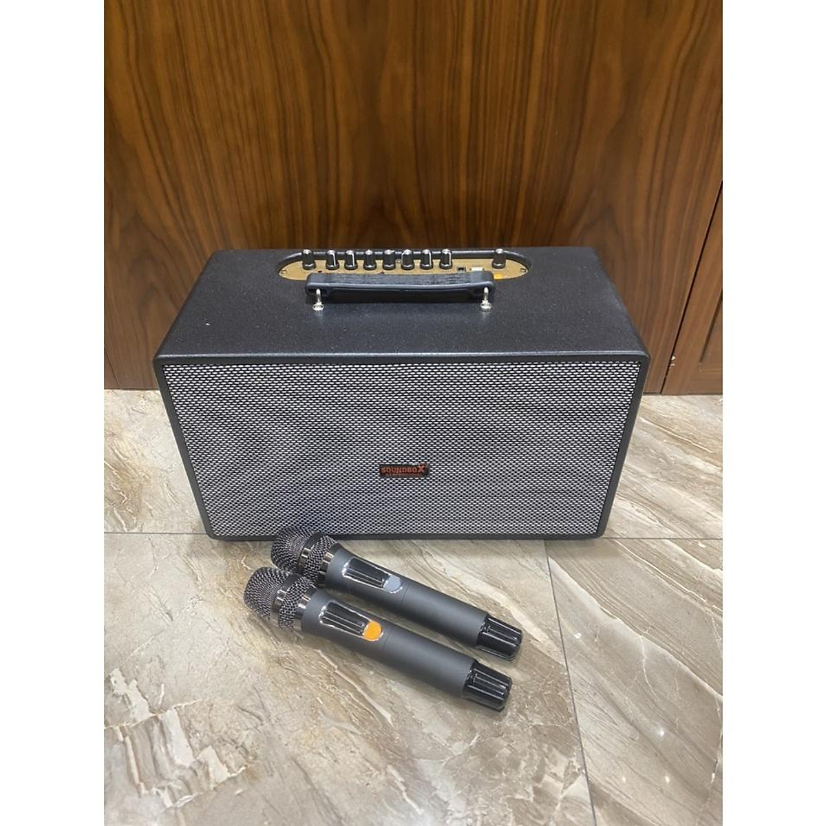 Loa xách tay SoundBox F888 bass 20 chính hãng kèm 2 micro không dây [BH 6 tháng]