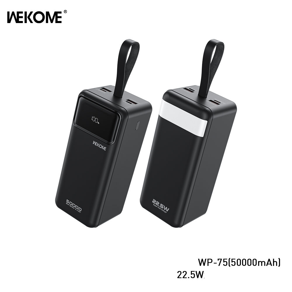 Pin sạc nhanh 22.5w Wekome WP-75 50.000mAh dự phòng QC3.0+PD 22.5W chính hãng [BH 1 Năm]