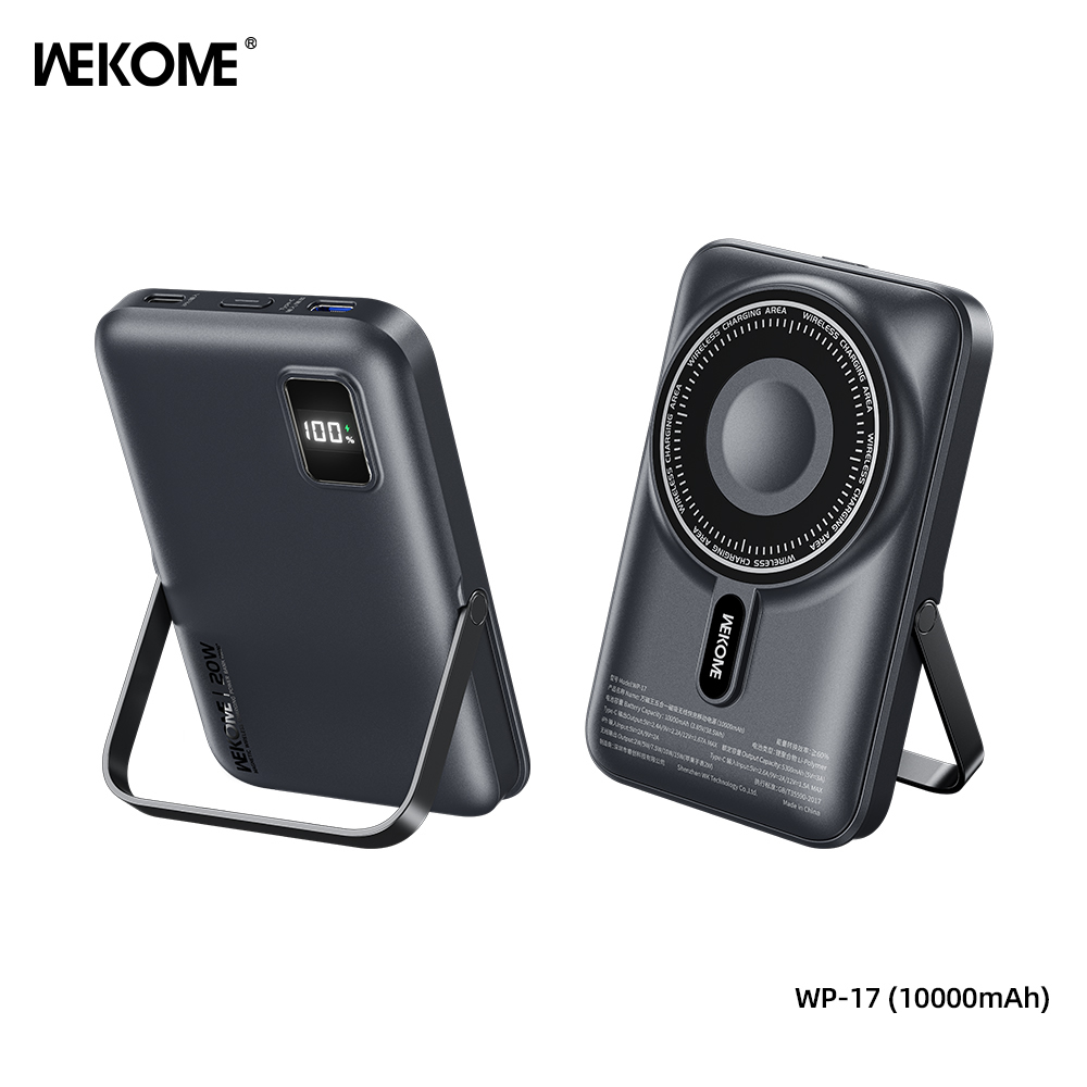 Pin sạc không dây sạc nhanh 22.5W Wekome WP-17 10.000mAh dự phòng QC3.0+PD 22.5W chính hãng [BH 1 Năm]