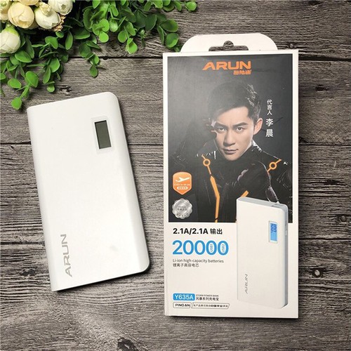 Pin sạc dự phòng ARUN 20.000 Y635A chính hãng có màn hình LCD [BH 6 THÁNG]