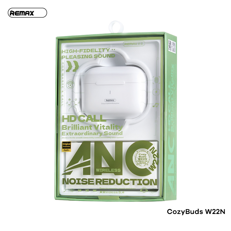 Tai nghe bluetooth REMAX COZYBUDS W22N tai nghe mẫu airpods PRO2 có màn hình trên dock sạc [Bh 1 Năm]