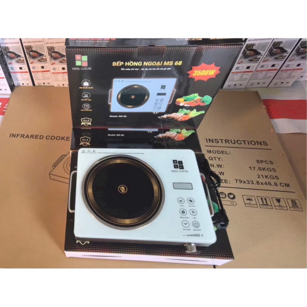 Bếp hồng ngoại Misu đen MS-68 [BH: 1 TUẦN]