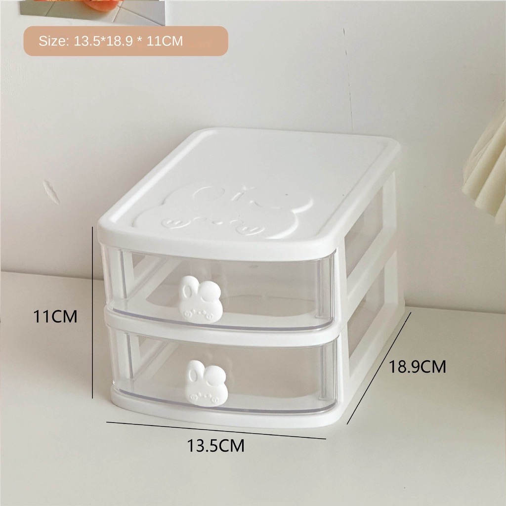 Kệ nhựa 4 tầng Logo Thỏ con đựng đồ đa năng (đựng bút, viết, vpp, thun, kẹp tóc, chìa khoá) tiện lợi [BH: None]