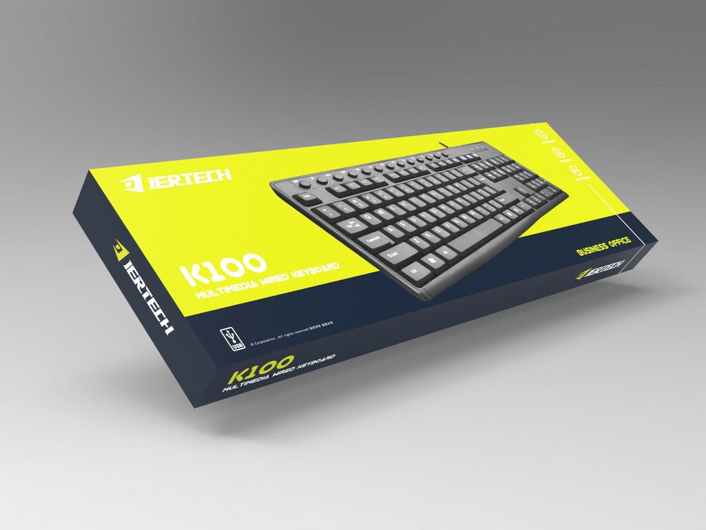 Bàn phím có dây JERTECH K100 văn phòng Business Office chính hãng [BH 1 năm]